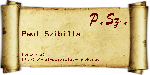 Paul Szibilla névjegykártya